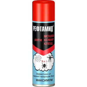 РЕФТАМИД МАКСИМУМ 3В1 АНТИМОШКА/КОМАР/КЛЕЩ 145/147МЛ. АЭРОЗОЛЬ