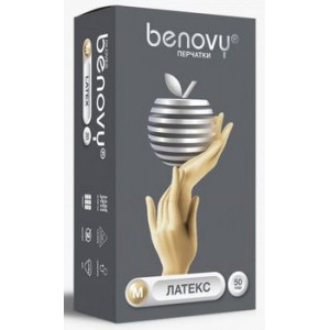 БЕНОВИ ПЕРЧАТКИ СМОТР. ЛАТ. Н/СТЕР. Н/ОПУДР. ТЕКСТ. Р.M №100 (50 ПАР) [BENOVY]