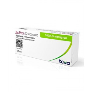 ДУОРЕСП СПИРОМАКС 160МКГ+4,5МКГ/ДОЗА 120ДОЗ №1 ПОР. Д/ИНГ. /ТЕВА/ ДУОРЕСП СПИРОМАКС 160МКГ+4,5МКГ/ДОЗА 120ДОЗ №1 ПОР. Д/ИНГ. /ТЕВА/