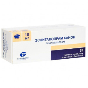 ЭСЦИТАЛОПРАМ КАНОН 10МГ. №28 ТАБ. П/П/О ЭСЦИТАЛОПРАМ КАНОН 10МГ. №28 ТАБ. П/П/О