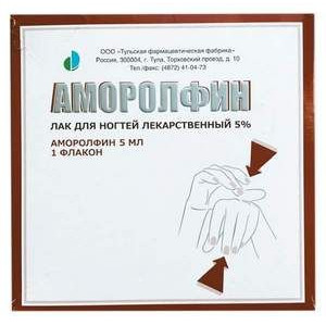 АМОРОЛФИН 5% 5МЛ. ЛАК Д/НОГТЕЙ ФЛ. +АППЛИКАТОРЫ №6+ПИЛОЧКИ №12+ТАМПОНЫ ОЧИЩ. №12 /ТУЛЬСКАЯ ФФ/