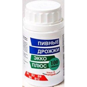 ЭККО ПЛЮС ПИВНЫЕ ДРОЖЖИ Б/ДОБАВОК 450МГ. №100 ТАБ.
