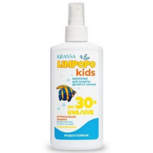 КРАССА ЛИМПОПО КИДС МОЛОЧКО СОЛНЦЕЗАЩ. ДЕТ. ВОДОСТОЙК. ПАНТЕНОЛ SPF30+ 150МЛ. СПРЕЙ [KRASSA]
